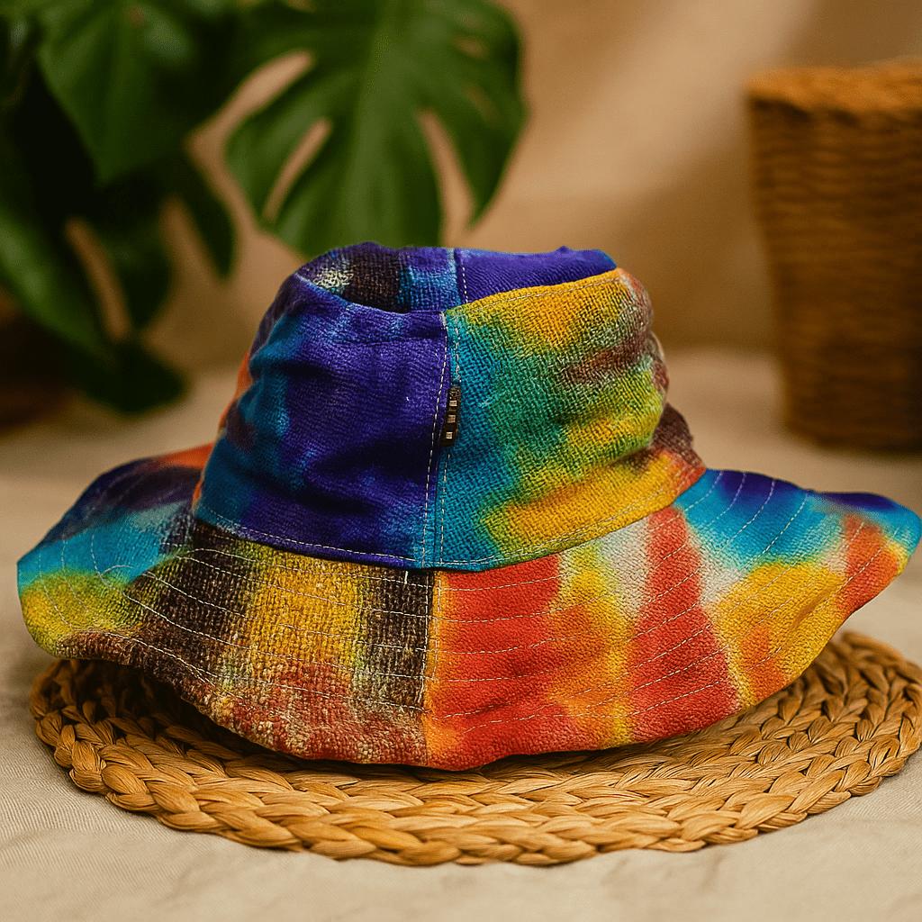 Shamtam Women's Tie Dye Boho Hat Hemp Cotton Wired Brim