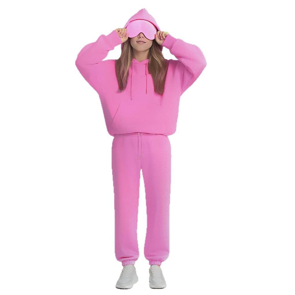 2025 Autumn/Winter Raglan Sleeve Sweatshirt & Zipper Pocket Long Pants Set