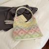 Star Print Frayed Denim Tote Bag Large Capacity Casual Shoulder Handbag for Women
