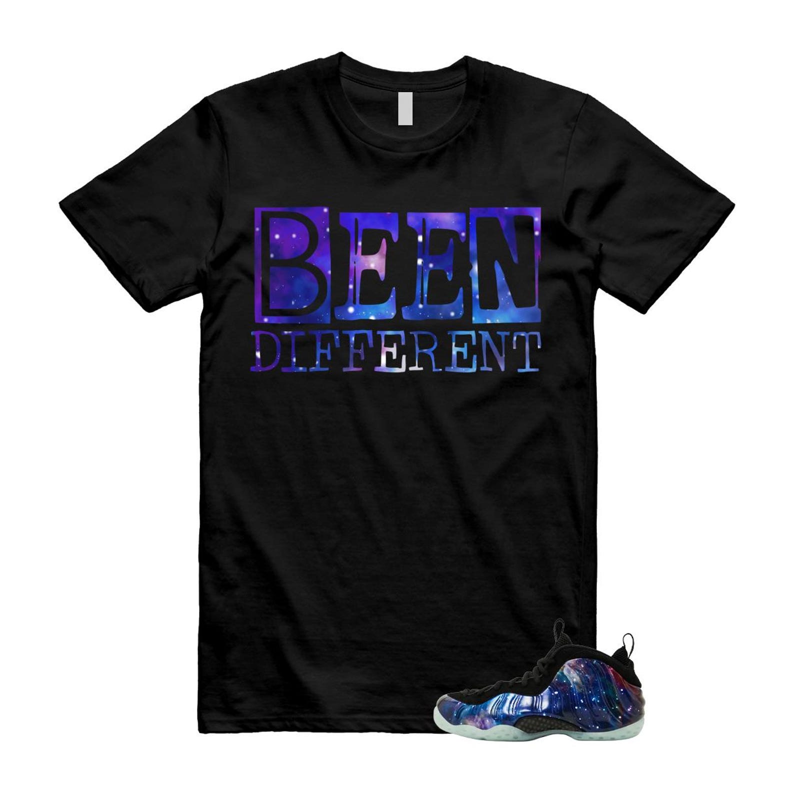 Foamposite Galaxy Obsidian Black Anthracite Air One T Shirt Match BEEN XL
