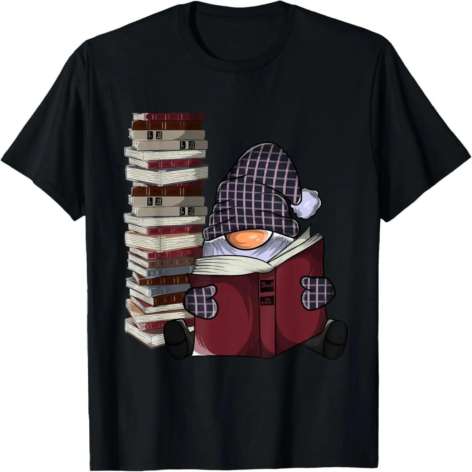 

Garden gnome reading books, gnomes book lover T-Shirt XXXXXL чорний