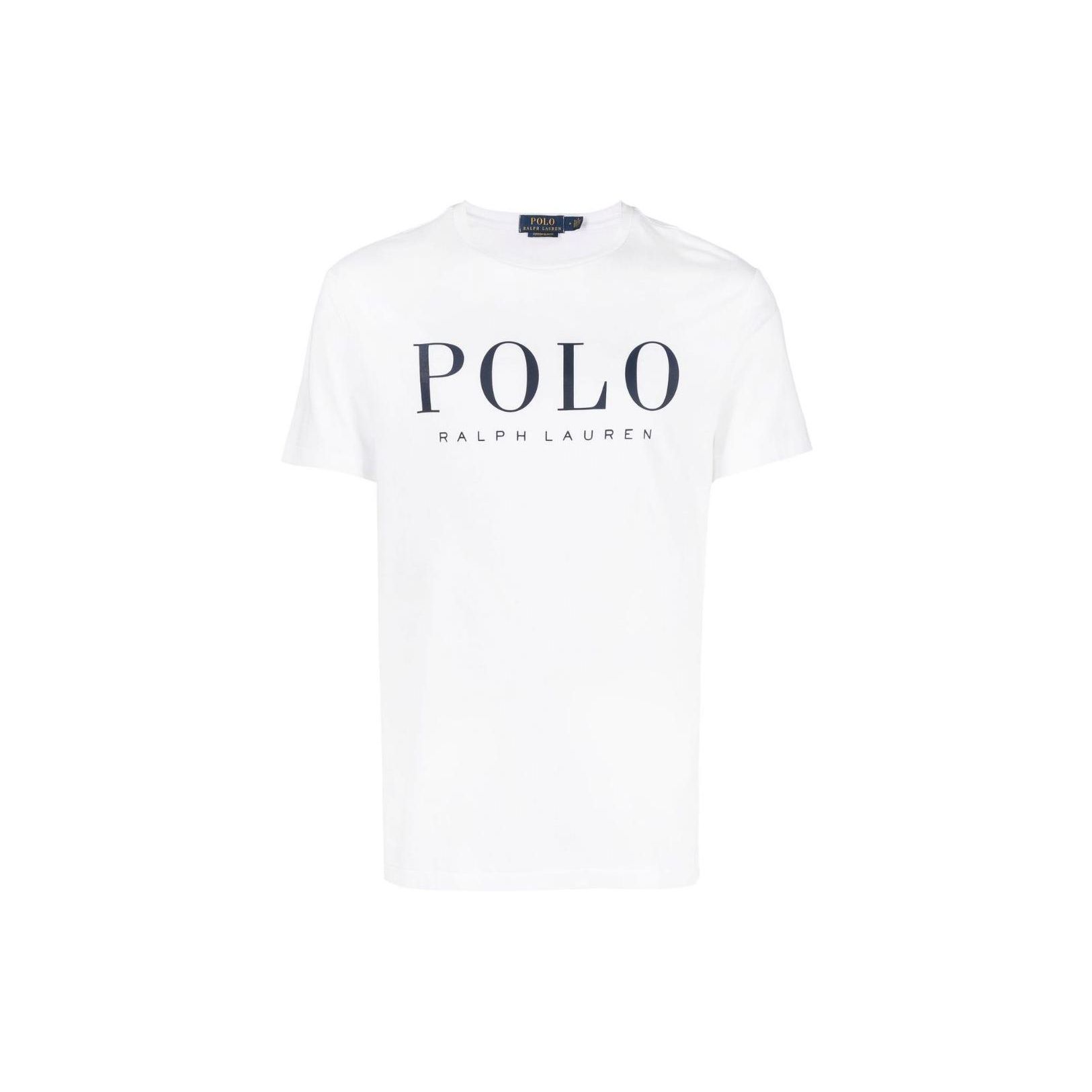 

Polo Ralph Lauren Весна/Лето 22 Белая мужская футболка с коротким рукавом и круглым вырезом, с большим принтом-буквой логотипа 710860829-008 XS