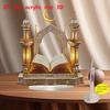 2D Quran Desktop Decorations Acrylic Ramadan Moon Star Eid Mubarak Decoration Handicrafts with Base Holiday Decorative Statues