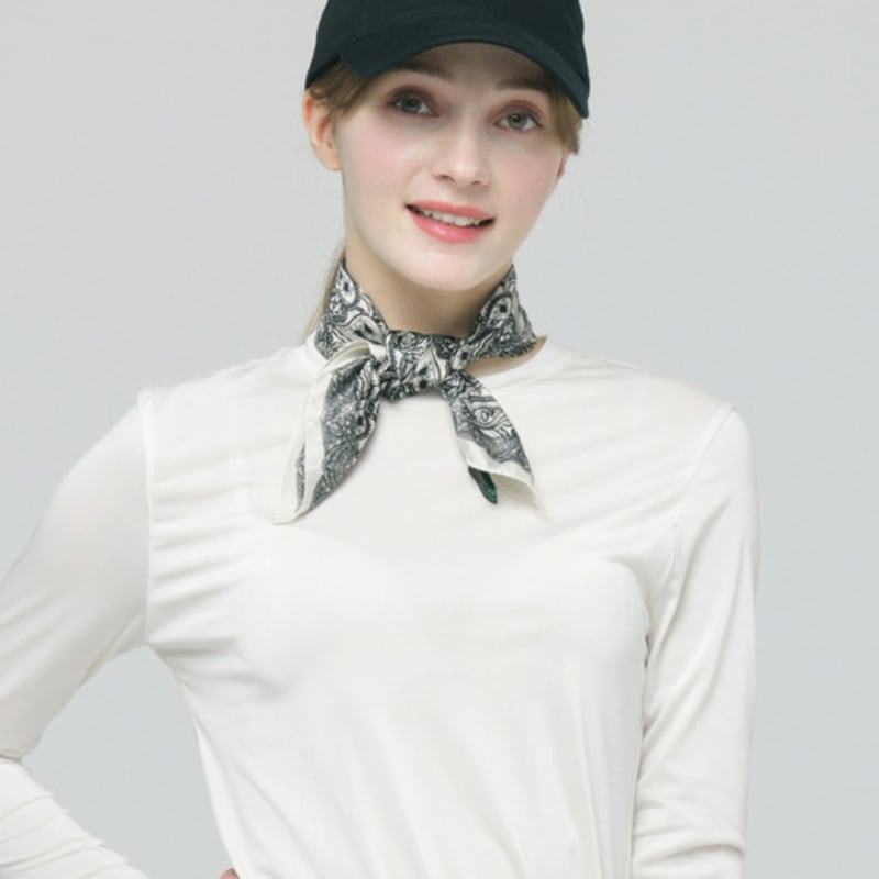 DOYOUKNOWMC ALL SEASON Mini Paisley White Petite Scarf