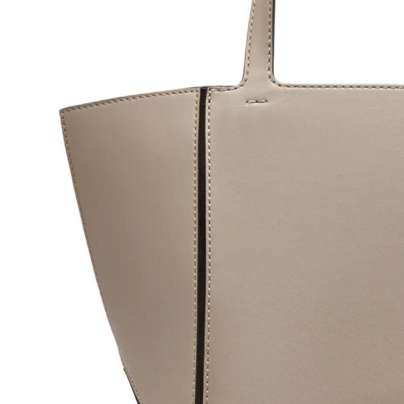 Michael Kors Jordi Letter Logo Color Block Design Leather Tote Bag Women Tote Bags Gray Brown 30F4T9JT6L-115