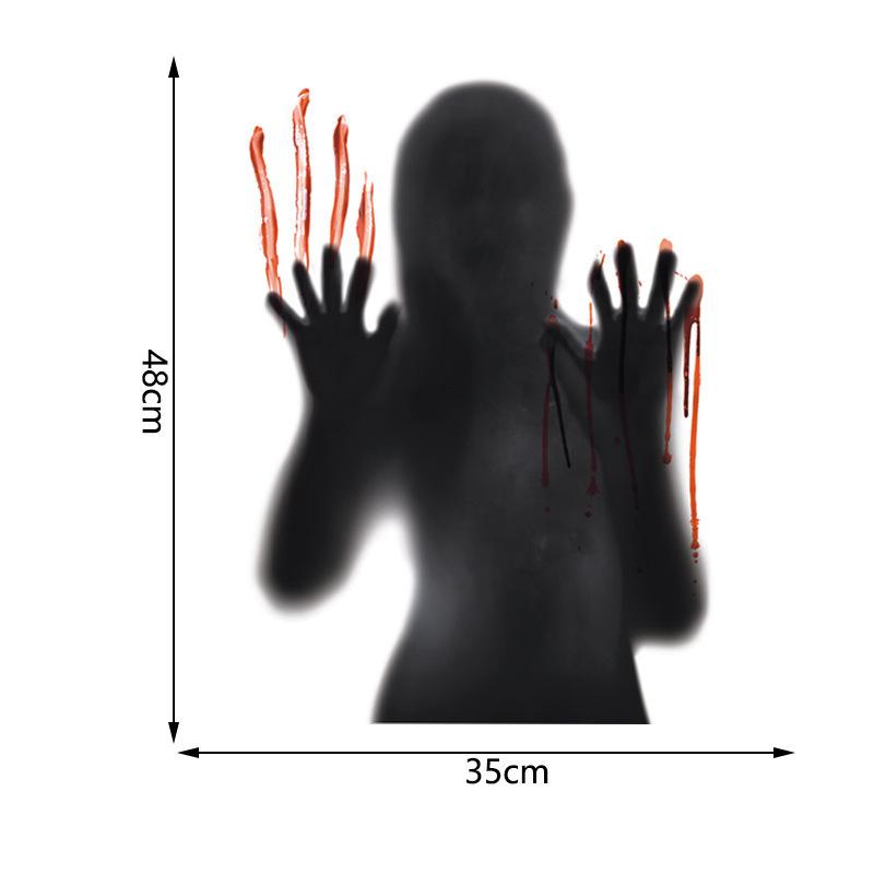 Scary Halloween Window Stickers Horror Ghost Bloody Hand Decals for Glass Window Door Decor PVC Decor House Party Indoor Outdoor