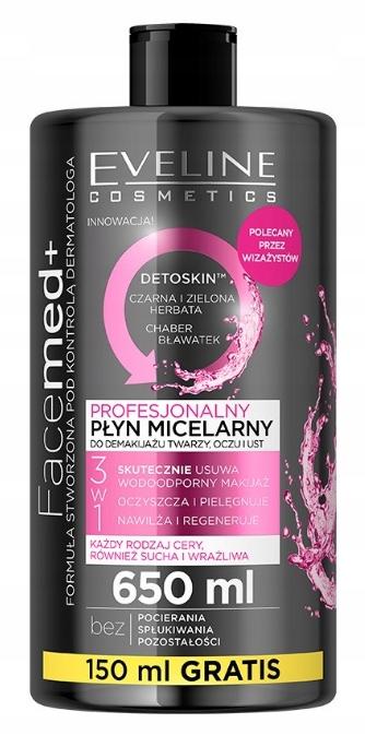 Eveline Cosmetics Facemed+ Micellar Fluid, Professional, 3 In 1 650