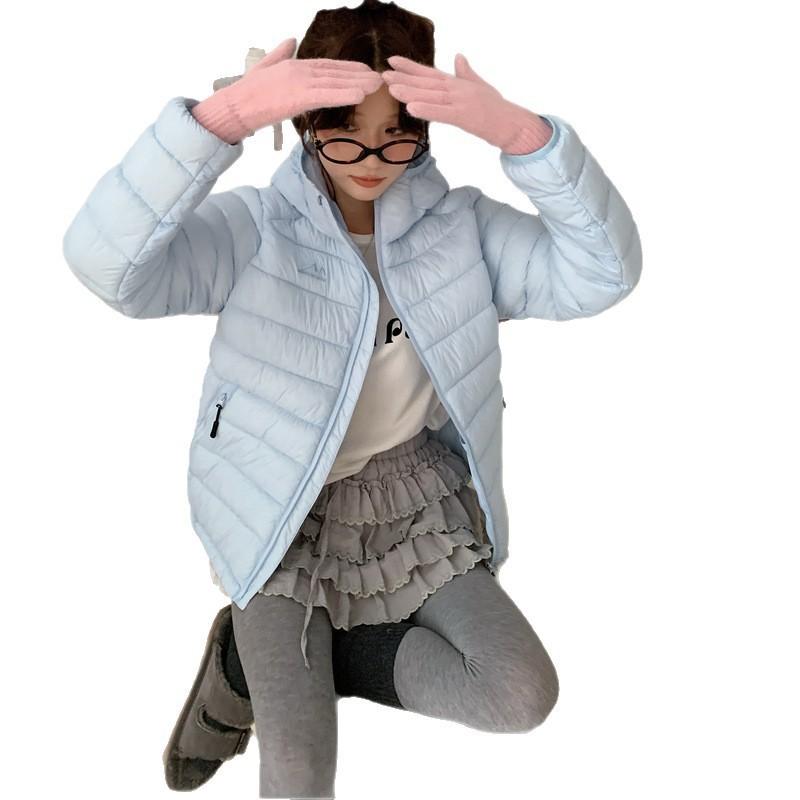 Large size cotton-padded clothes for women's winter new light and thin hooded small cotton-padded jackets, loose fashion warm cotton-padded jackets