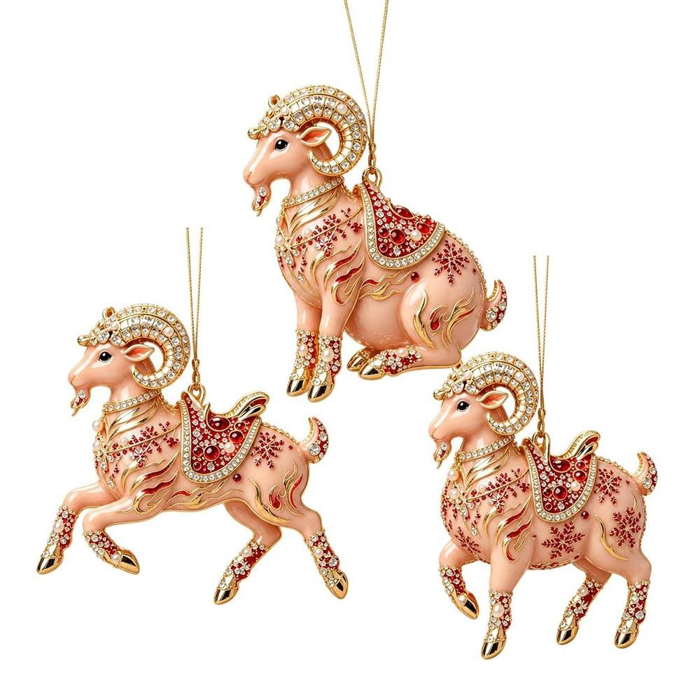 Acrylic Goat Pendant Shining Animal Hanging Decoration Zodiac Goat Souvenir  Holiday Party Decor