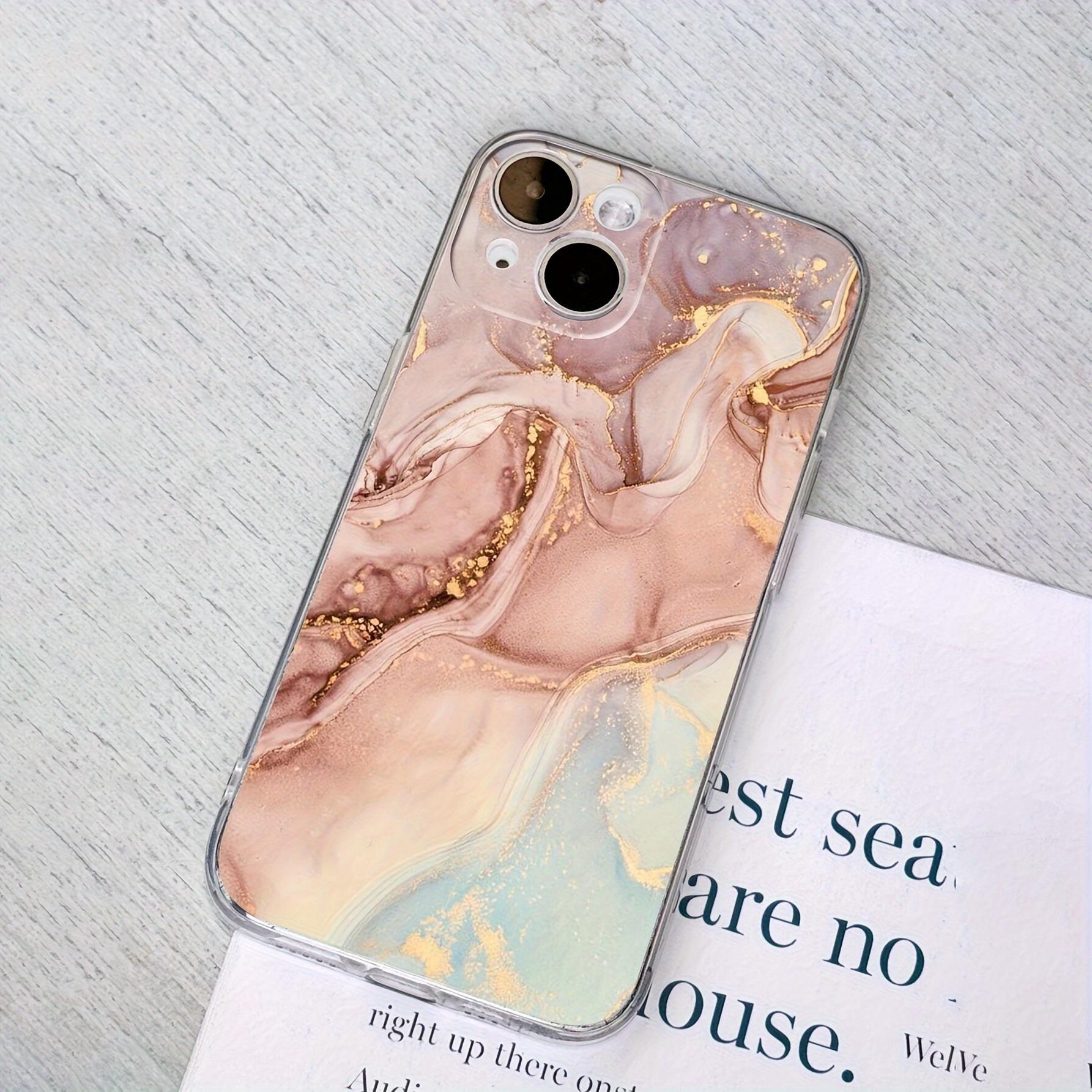 

Pink marble printed phone case, suitable for iPhone 17, 16, 15, Plus, Pro, Max series phones - ideal for use as a gift iPhone SE чистий