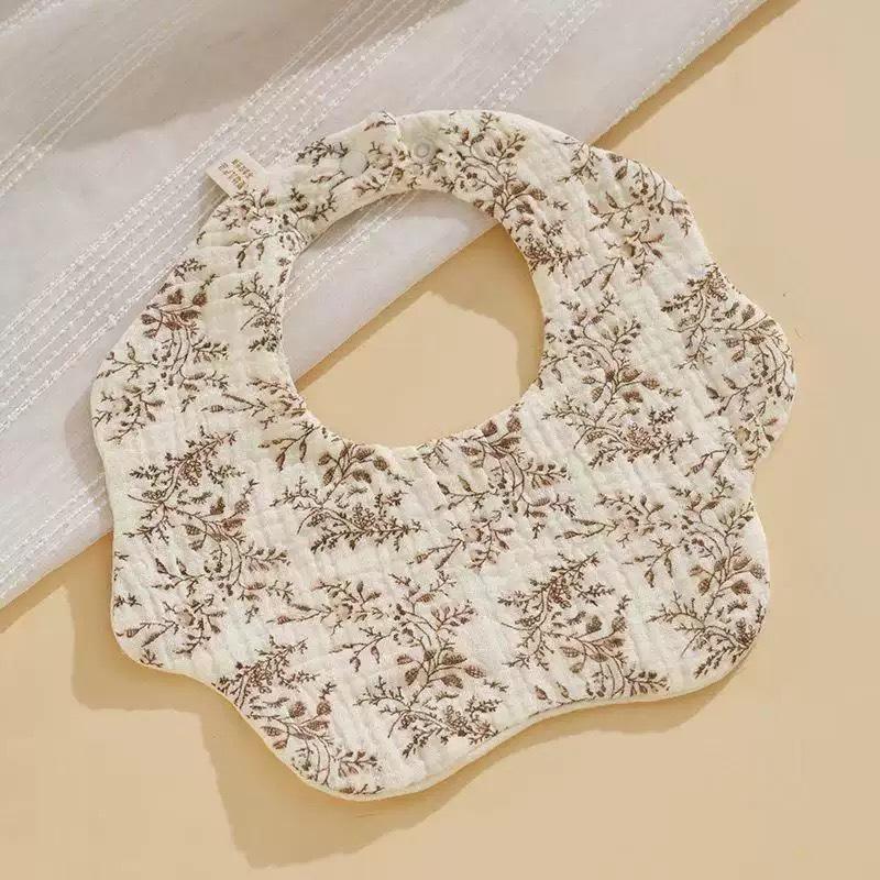 Class A Pure Cotton Petal Bib 360 Degree Rotating Breathable Absorbent Newborn Saliva Towel Baby Bib