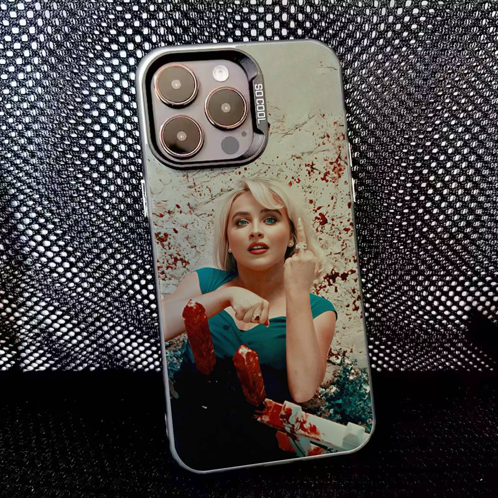 Sabrina Carpenter Short n Sweet Phone Case For iPhone 16,15,14,13,12,11,8,7,Pro,Max,Plus,Mini,XS,SE Anti Fall Black Matte Hard