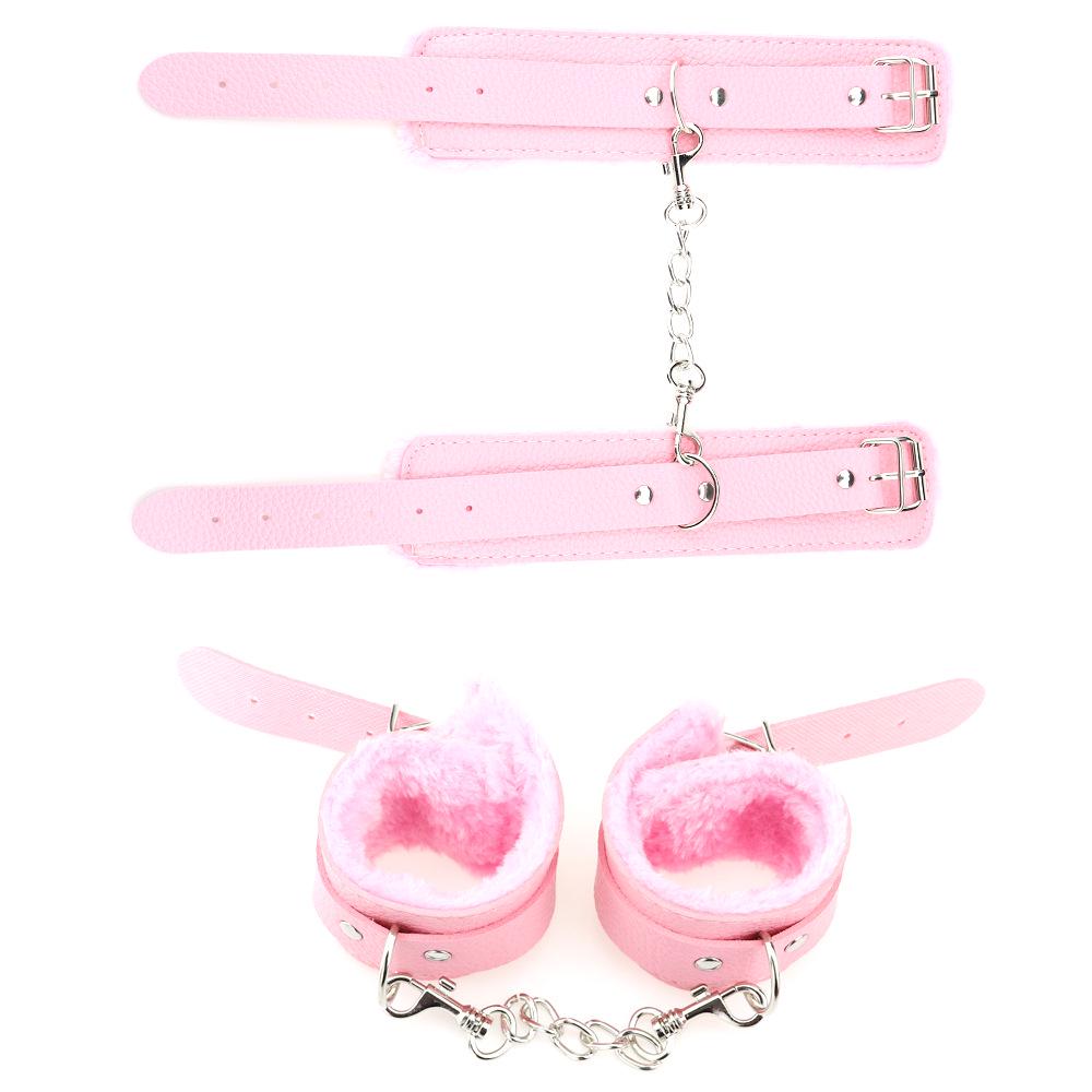 Menottes en cuir PU avec masque pour les yeux, retenue, bondage, BDSM, accessoires érotiques, ensemble de jouets sexuels pour couples, femmes et adultes