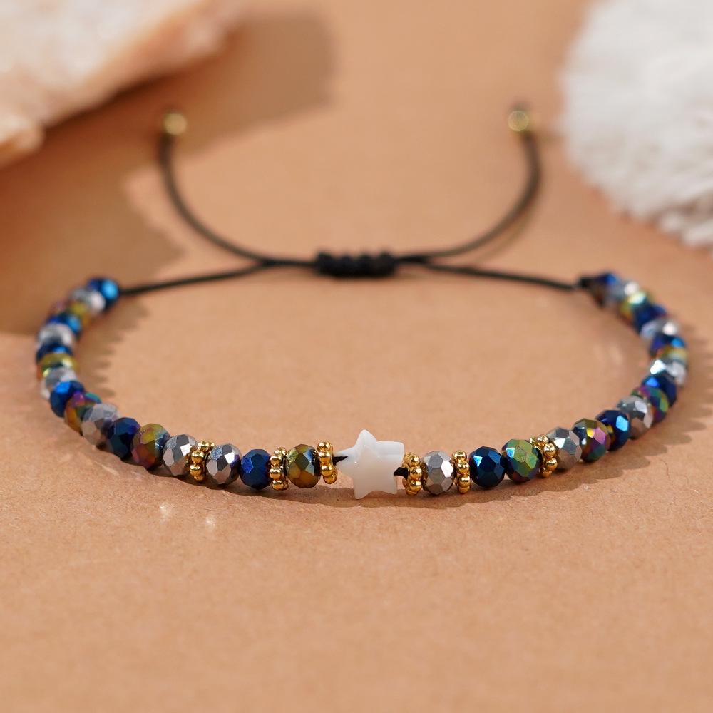 Handmade Woven Crystal Beaded Star Bracelet - High-Grade, Trendy Daily Wear Jewelry