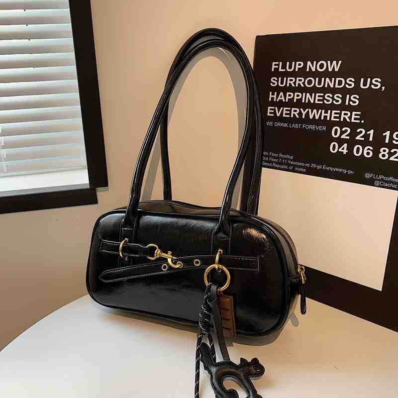 High-Grade Oil Waxed Leather Retro Shoulder Bags Women Textured Solid Color Armpit Bag Autumn Winter All-Match Lady Handbags