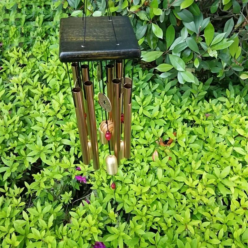 1 Large Outdoor Wind Chime Copper Bell Antique Wind Chime Hanging with Aluminium Alloy Tube Decorative Patio Art Decorations