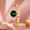 Retro Touch Digital Wrist Watches Exquisite Ladies Business Watches Rhinestone Wristwatch  Female
