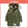 Premium Quality Men's Winter Fur Hooded Long Flight Jacket Fleece Coat For Ultimate Warmth