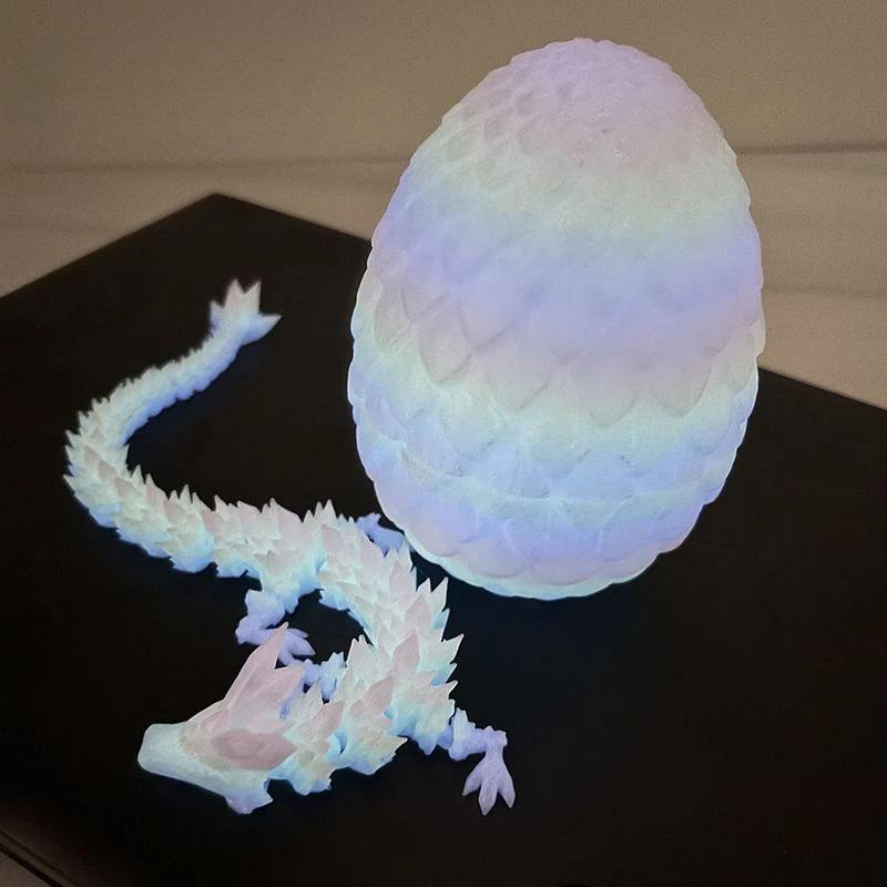 Светящийся 3D-печатный дракон, светящийся в темноте, летающий дракон, яйцо, вращающиеся сочлененные крылья, драконы, украшения для дома и офиса, детский подарок