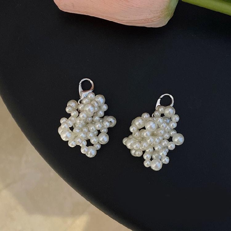 Beautiful Bowknot Shoe Adornments Sophisticated Pearls Bowknot Shoe Accessory Personalized Beaded Show Decoration