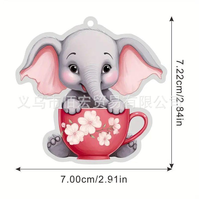 

Jolly Cartoon Elephant Acrylic Christmas Tree Decoration For Festive Car Interiors 6