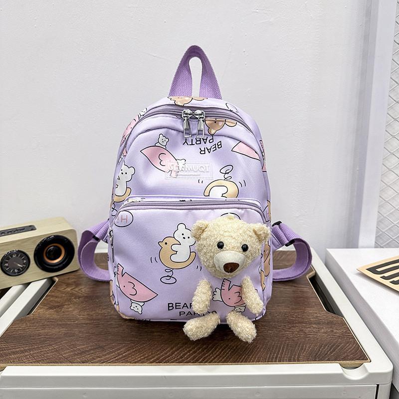 Lightweight Nylon Cartoon Bear Backpack For Boys And Girls Ideal For Kindergarten