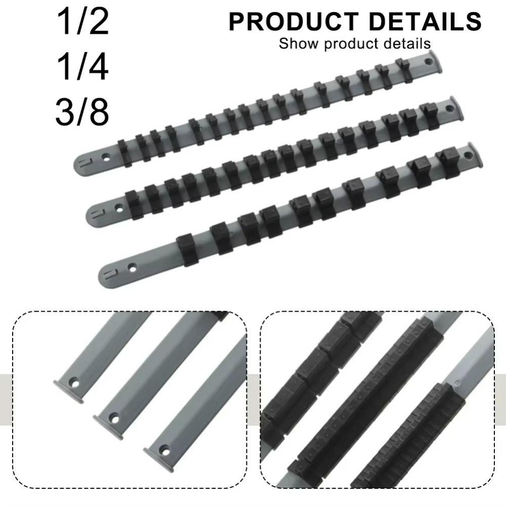 New 350mm Storage Rack 1/4in 3/8in 1/2in Plastic Organizer Tray Holder