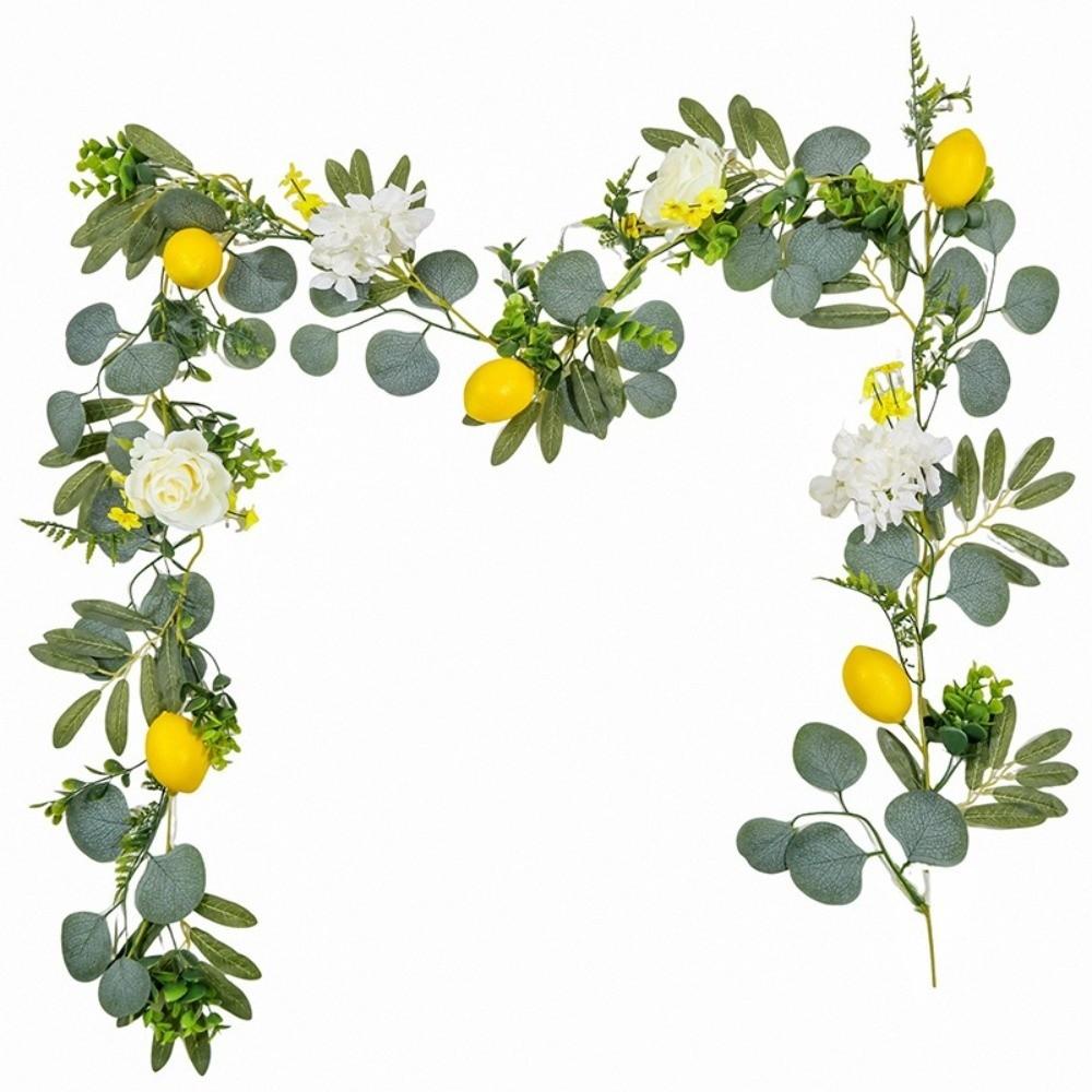 Eucalyptus Leaves Lemon Vine Decor Greenery Faux Lemon Wreath Fake Plant  Kitchen Decor