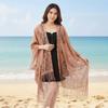 Breathable Lace Hollow Flower Shawl Sunscreen Seaside Vacation Cloak  For Gift
