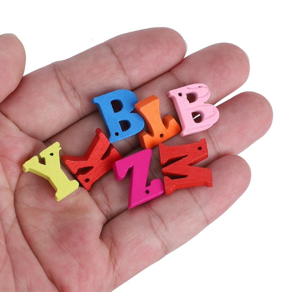 300pcs Mixed Colors Wooden Alphabet Assorted Colored Wooden Craft Letters Wedding Decor