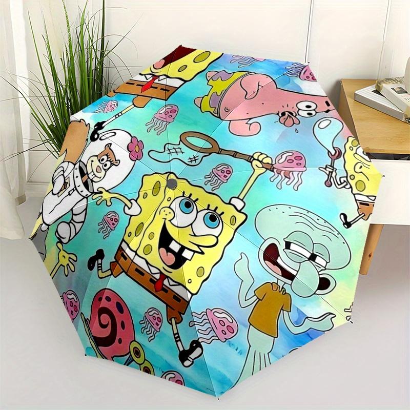 1pc SpongeBob SquarePants Adventure Pattern Automatic Umbrella is Fashionable and Good-Looking, Suitable for Travel and Daily UseZ089