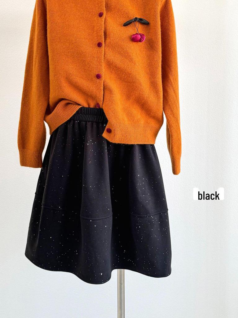 Korean Winter Glitter Sequin Plush Skirt - Mid-Length, Fluffy, Christmas Style 2025