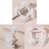 Handcrafted Floral Pearl Bridal Bracelet With Cloth Material For Wedding And Bridesmaids