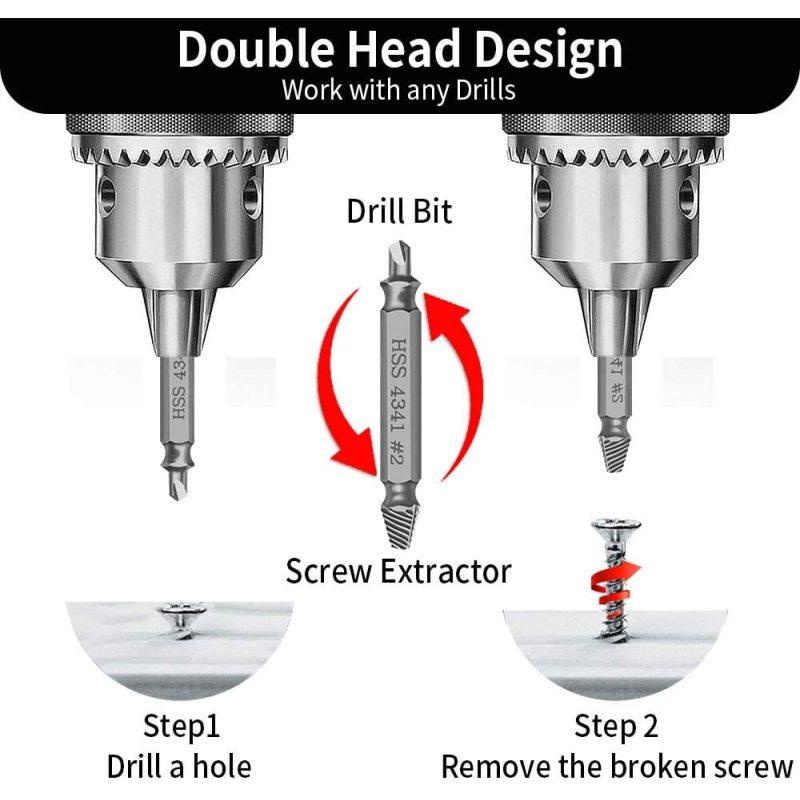 Damaged Screw Extractor Kit and Stripped Screw Extractor Set HassleFree Broken Bolt Extractor and