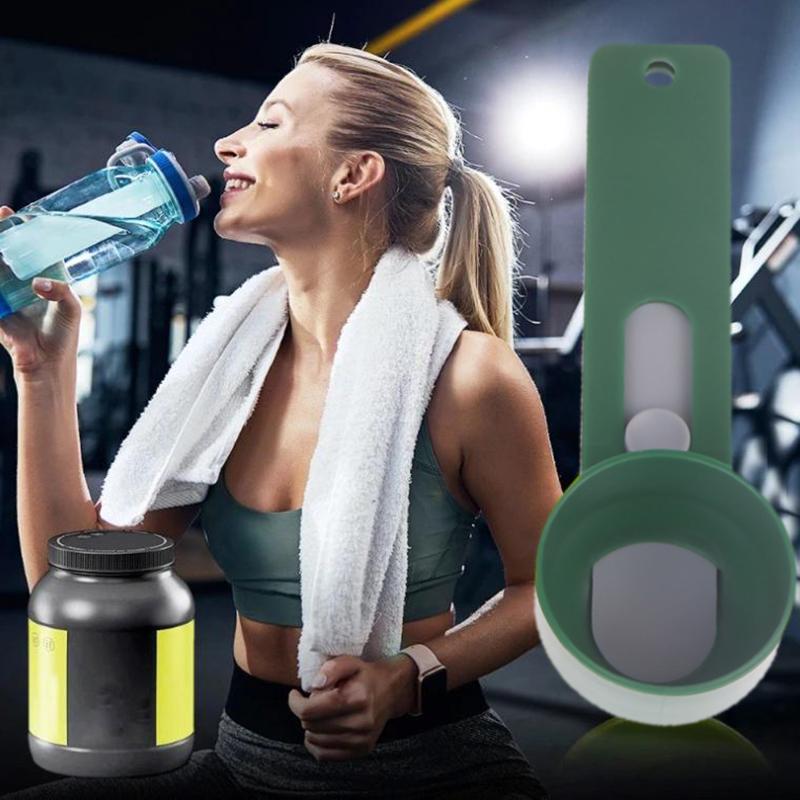 Creative No Spill Measuring Spoon Funnel Preparation Of Protein Powder Workout & Sports Drinks, Baby Formula Refill Mess Spill
