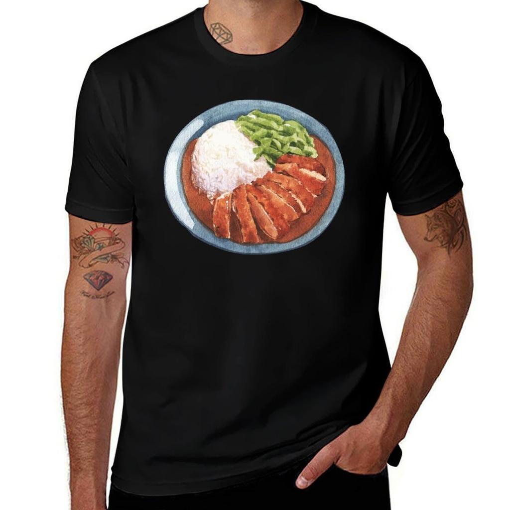 Japanese Chicken Katsu Curry Tshirt Funny T Shirts Cotton Anime T Shirts For Unisex Tshirt