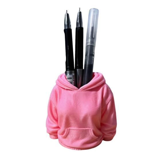 3D Printed Hoodie Pen Holder, Makeup Brush Organizer for Desk, Creative Sweatshirt Shape Pencil Storage Container, School Office Supplies