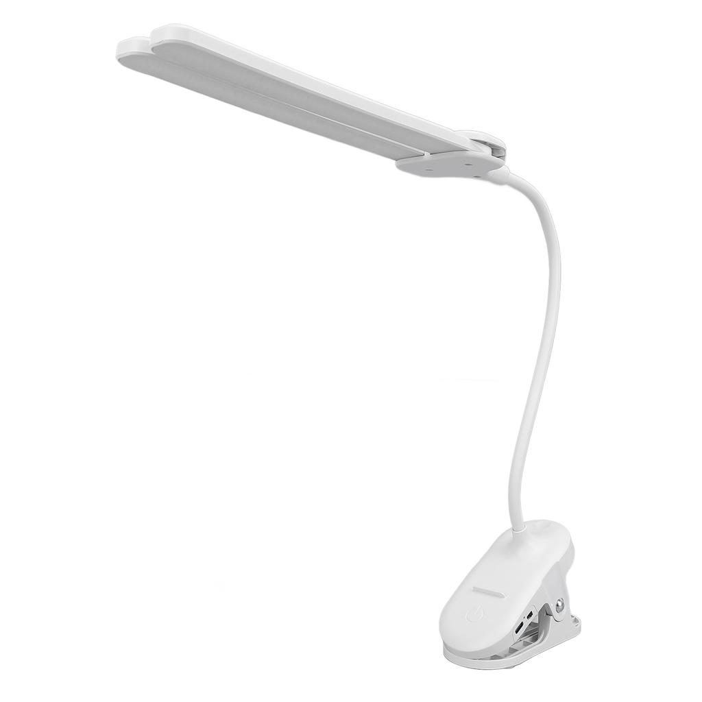 Dual Head LED Desk Lamp with Clamp 4000mAh Battery Operated 3 Lighting Modes Dual Head Bright Eye Care Light for Work