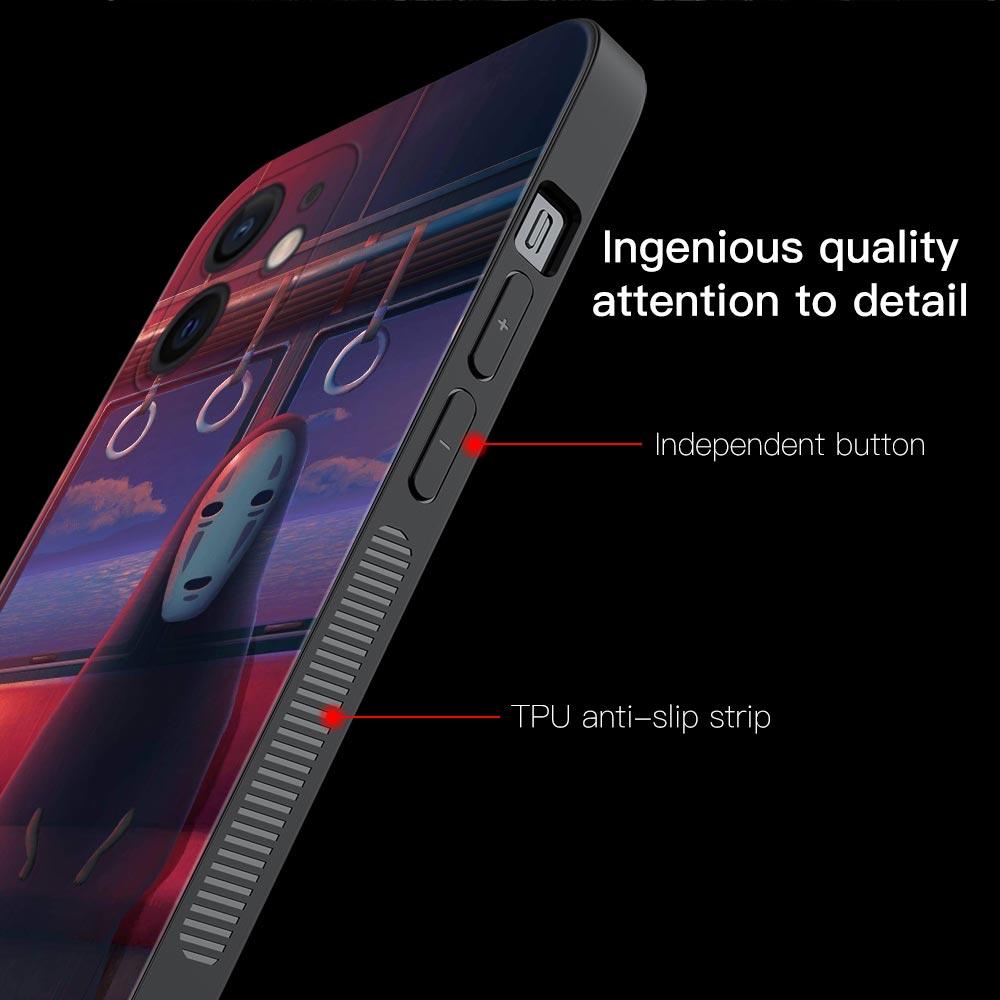 Capa de telefone para iPhone 14 13 12 11 Pro Max Mini Xs Max Xr X 7 8 Plus 6s Capa de silicone macia Fundas Anime A Viagem de Chihiro