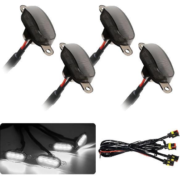 5 PCS Car LED Grille Lights, Waterproof Front Grill Trim Lamp with Plug & Play Wiring Harness, Bright LED Running Lights Decorative Lamps for F150