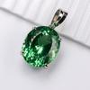 44 Ct Certified Natural Bluish Green Sapphire 925 Sterling Silver Oval Pendant
