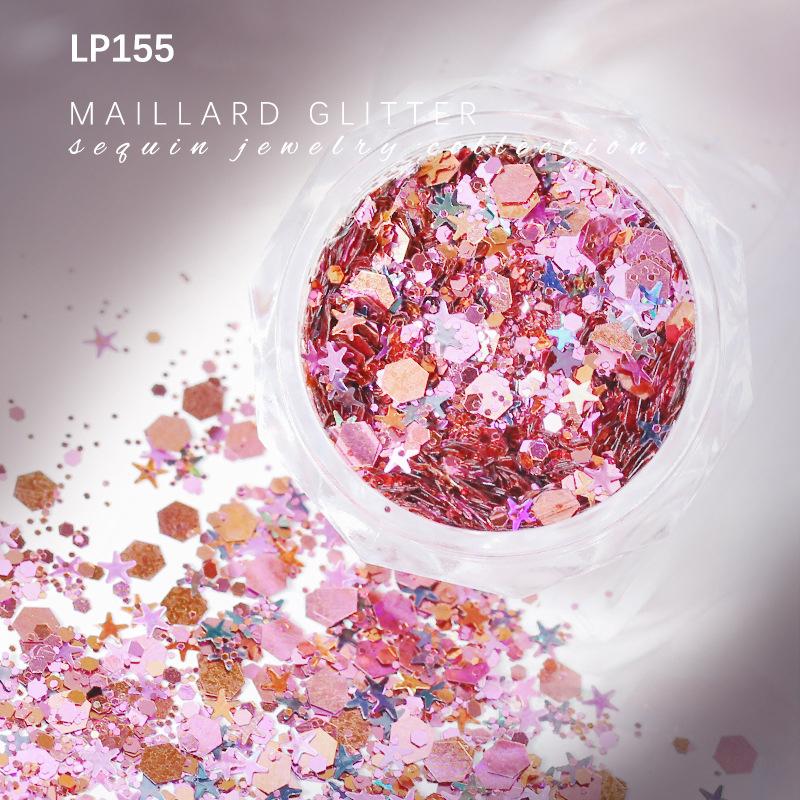 Maillard Sparkly Mixed Nail Sequins Uv Gel Acrylic Holographic Glitter Flakes Manicure Tips Charms For Women Girls Diy Manicure