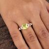 Natural Peridot Gemstone 925 Sterling Silver Women's Jewelry Designer Ring For Gift CZR-16-1