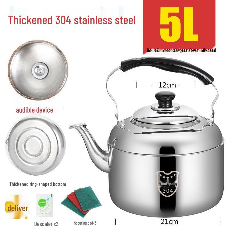 Stainless Steel Large-Capacity Whistling Kettle for Gas Stove - Electric Teapot & Water Boiler for Home