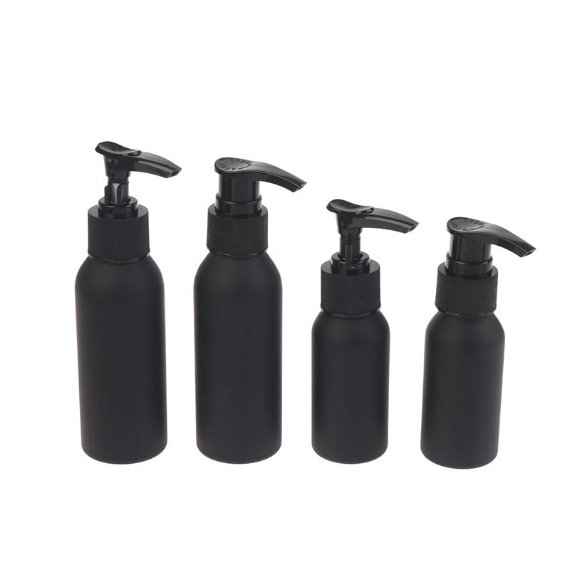 40Ml-250Ml Black Frosted Aluminum Bottle With Cap Perfume Lotion Cosmetic Toner Water Bottle Travel Protable Refillable Bottle
