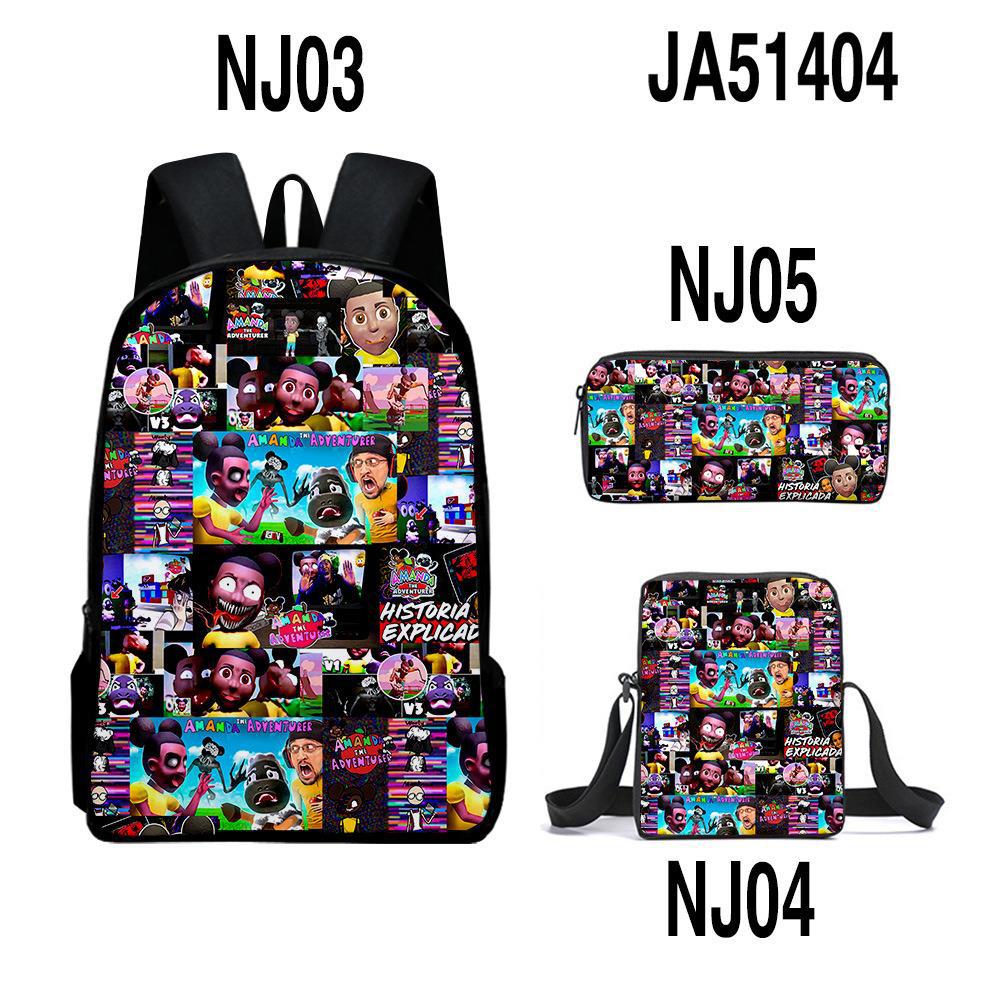 Classic Amanda the Adventurer 3D Print 3pcs/Set Pupil School Bags Laptop Daypack Backpack Inclined Shoulder Bag Pencil Case