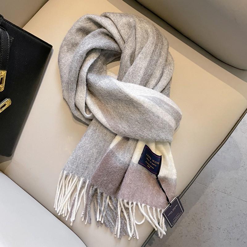 100% Wolle Karierter Schal Herren Damen Paar Warm Kaschmir-Mischung Karriert Winter Halswärmer