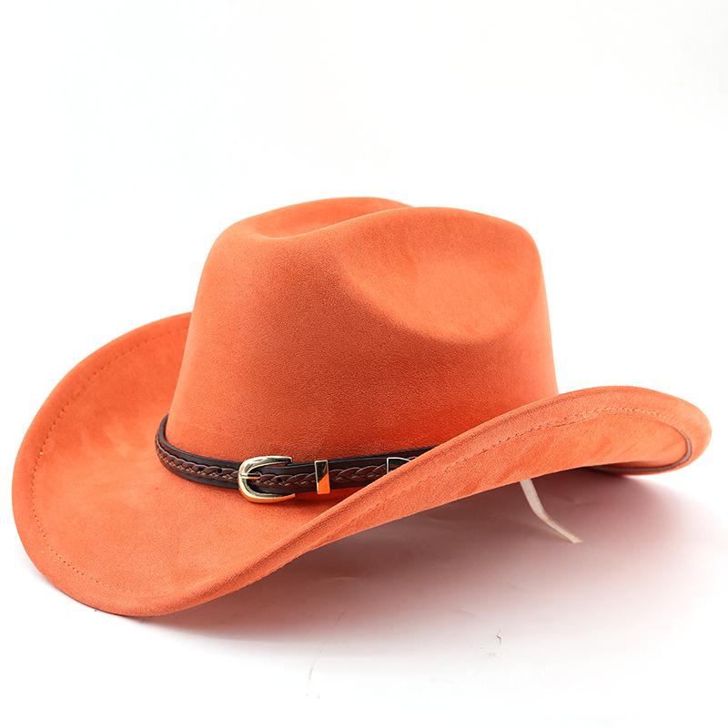 New Fashion Suede Cowboy Fedoras Cap Retro Unisex Outdoors Big Brim Top Hat Western Style Handsome Britain Panama Jazz Hat