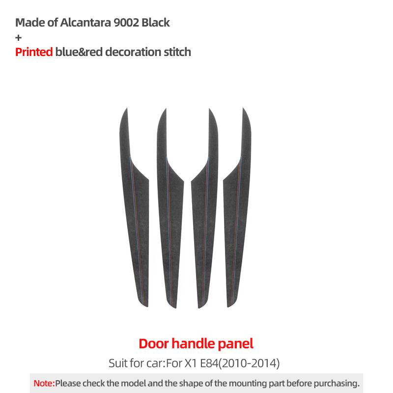 For BMW X1 E84 2010-2014 Made of Alcantara Car Interior Door Panel Trim Strips Performance Stickers 4pcs Auto Tuning Accessories