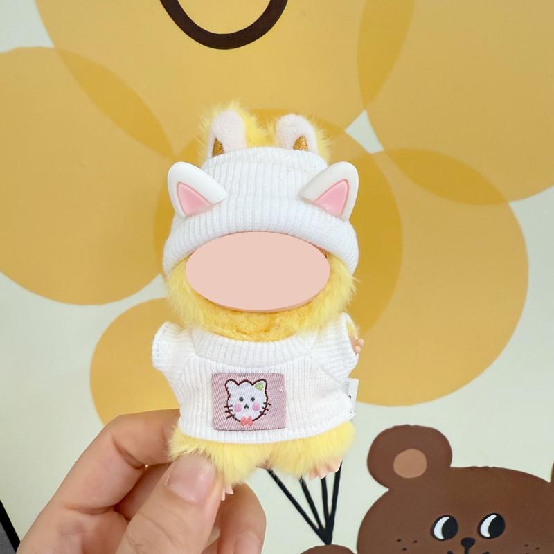 [Cloth Only] 10cm Doll Clothes Beast Ear Elastic Shirt Set Dress up Doll Clothing Set Replacement Fashion Outfit